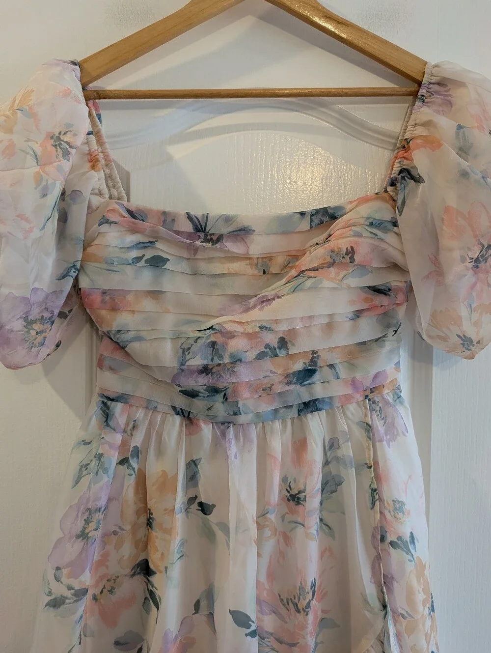 Abercrombie & Fitch Emerson Drama Maxi Dress Off-The-Shoulder Floral Ruffle SP